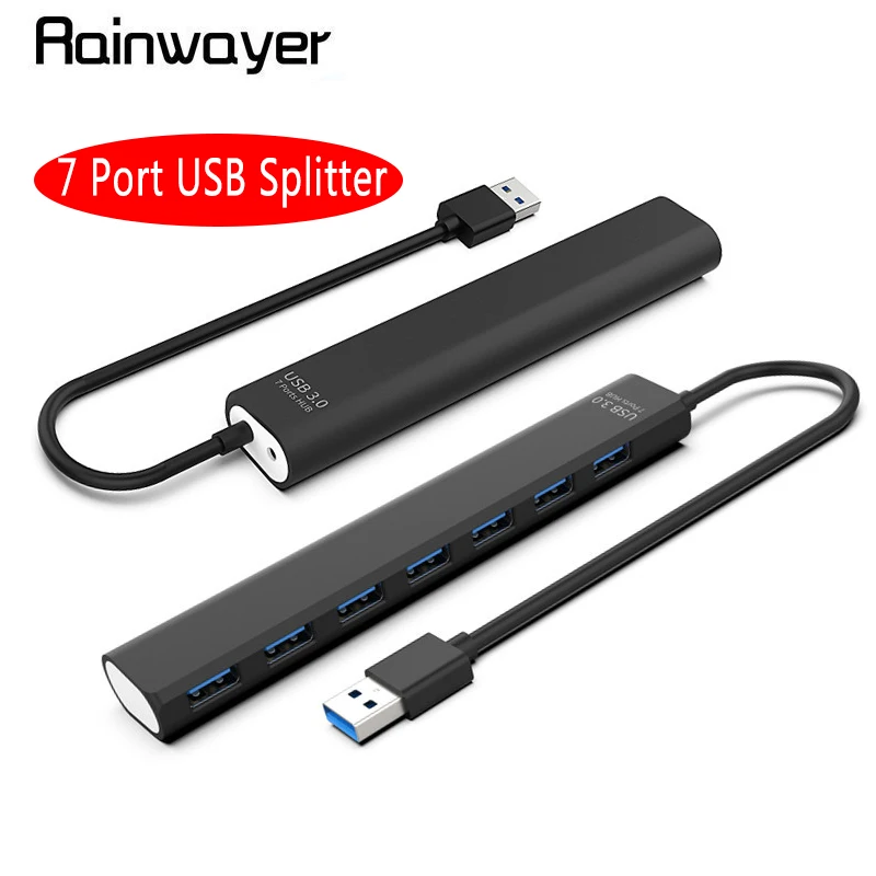 

Multi USB Splitter USB 3.0 HUB 7 Port Expander Adapter For PC Mouse Keyboard Splitter Support 5G Mbps 480Mbps 12Mbps 3.0 HUB USB