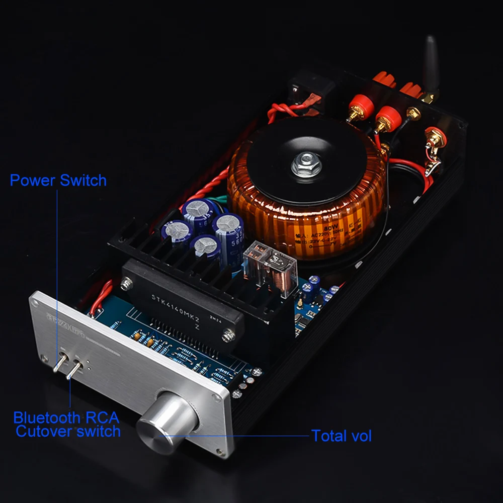 Стерео усилитель мощности BRZHIFI STK4140MK2 Bluetooth 5 0 Hi Fi класса AB 25Wx2 с потенциометром LM1875