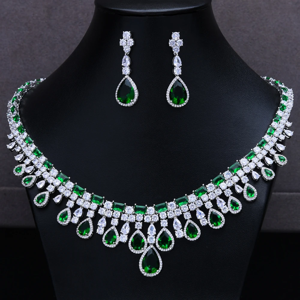 Роскошное нигерийское ожерелье GODKI с подвесками, серьги для женщин, свадебные ювелирные изделия с кристаллами для невесты, ювелирные издели...