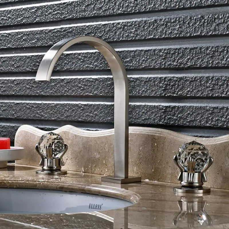 Смеситель для ванной комнаты из твердой латуни 3 шт. смеситель с двойной ручкой