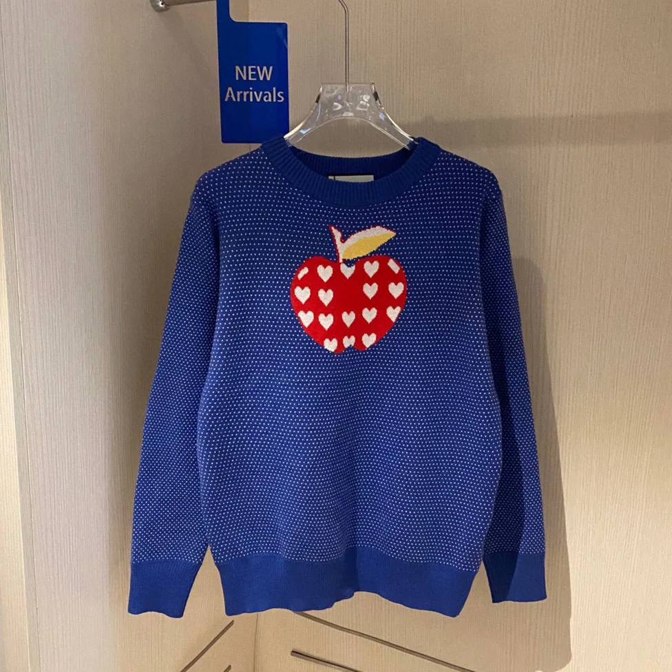 

Женский Жаккардовый трикотажный пуловер, свободный контрастный жаккардовый пуловер с круглым вырезом и длинными рукавами в стиле ретро, ос...