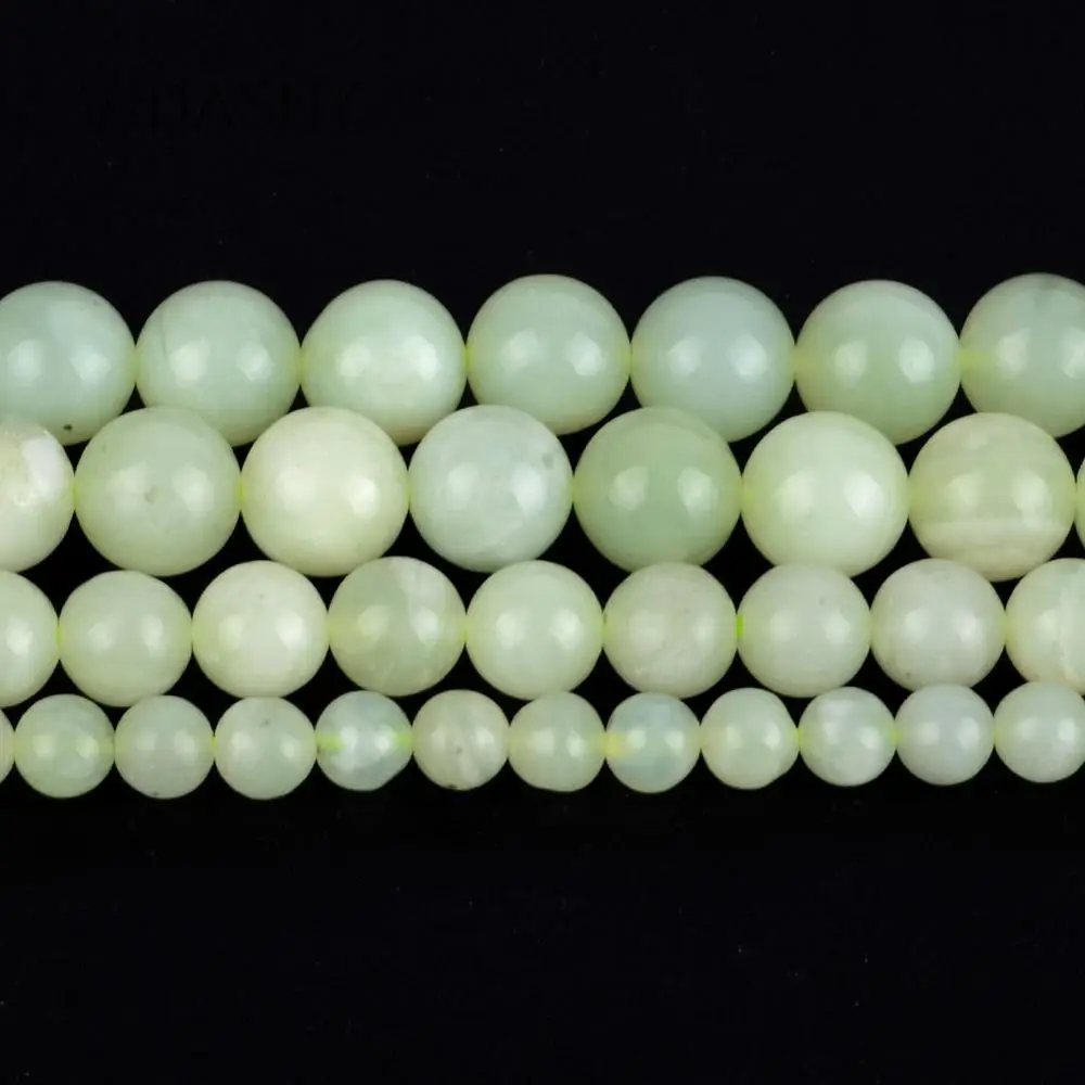 

Natural Gem Olive Green Jades Round Loose Stone Beads For Jewelry Making 6 8 10mm Spacer Beads Diy Bracelet Necklace 15''