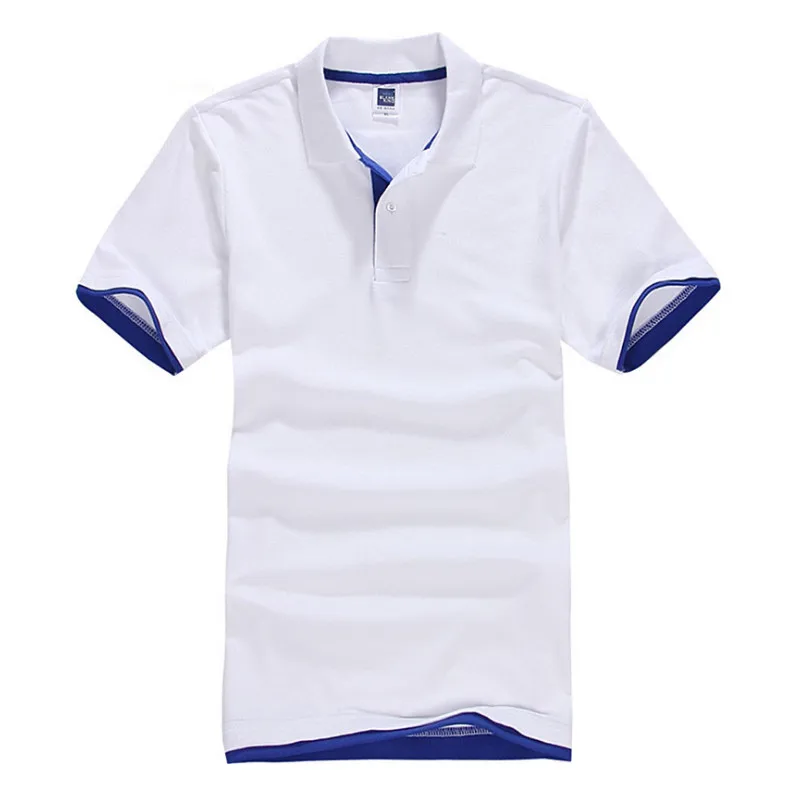 High Quality Tops&Tees Men's Polo shirts Business men brands Polo Shirts Turn-down collar mens polo shirt - Цвет: bai-lan