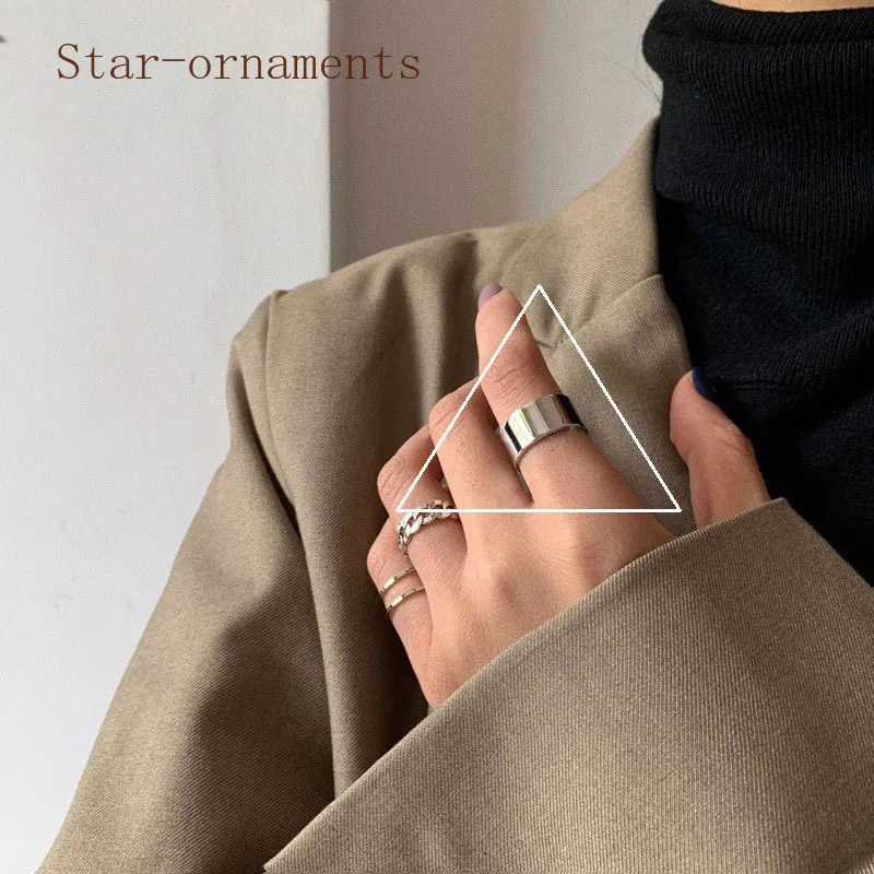 

925 Sterling Silver Index Finger Rings For Women Simplicity Roman Numeral Retro Fashion Rings For Men Adjustable