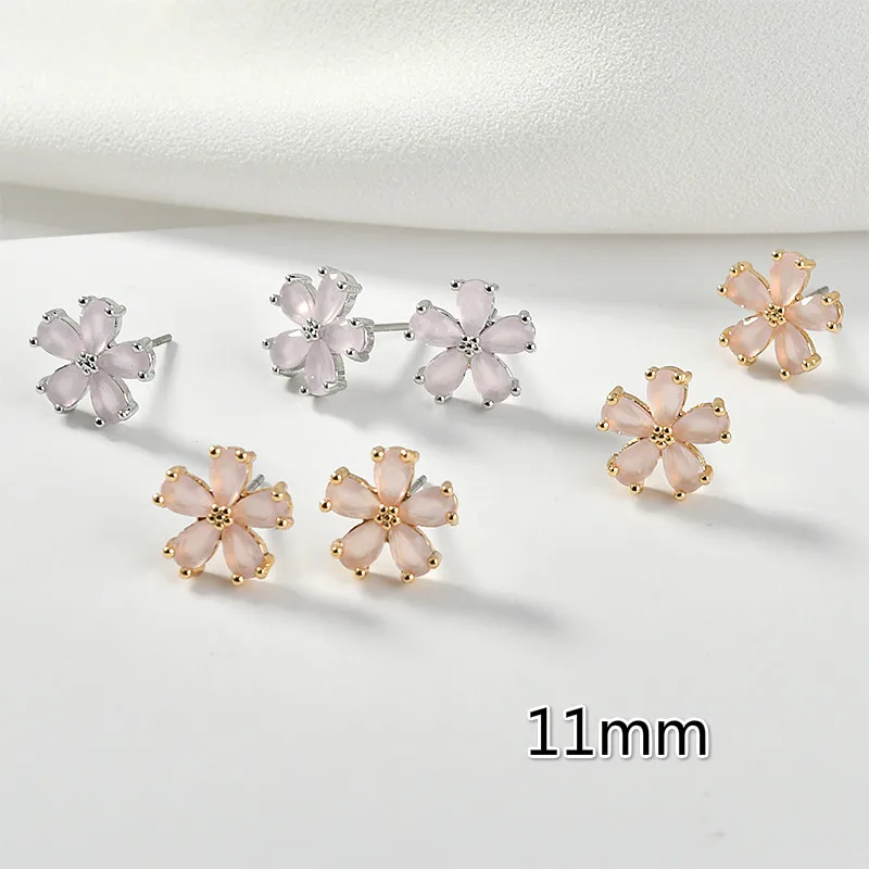 Весенние и летние серьги гвоздики в виде цветов стразы S925 иглы сделай сам Длинные