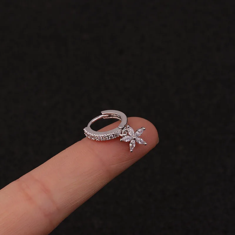 1 ШТ. Элегантная микроинкрустация CZ прокол зажимное кольцо серьга манжета с смесью формы подвеска звезды луны крест сердце обаяние ювелирных изделий.