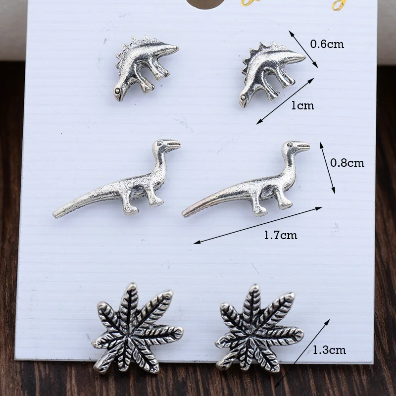 Черепами в стиле панк серьги гвоздики наборы для женщин и девочек винтажном