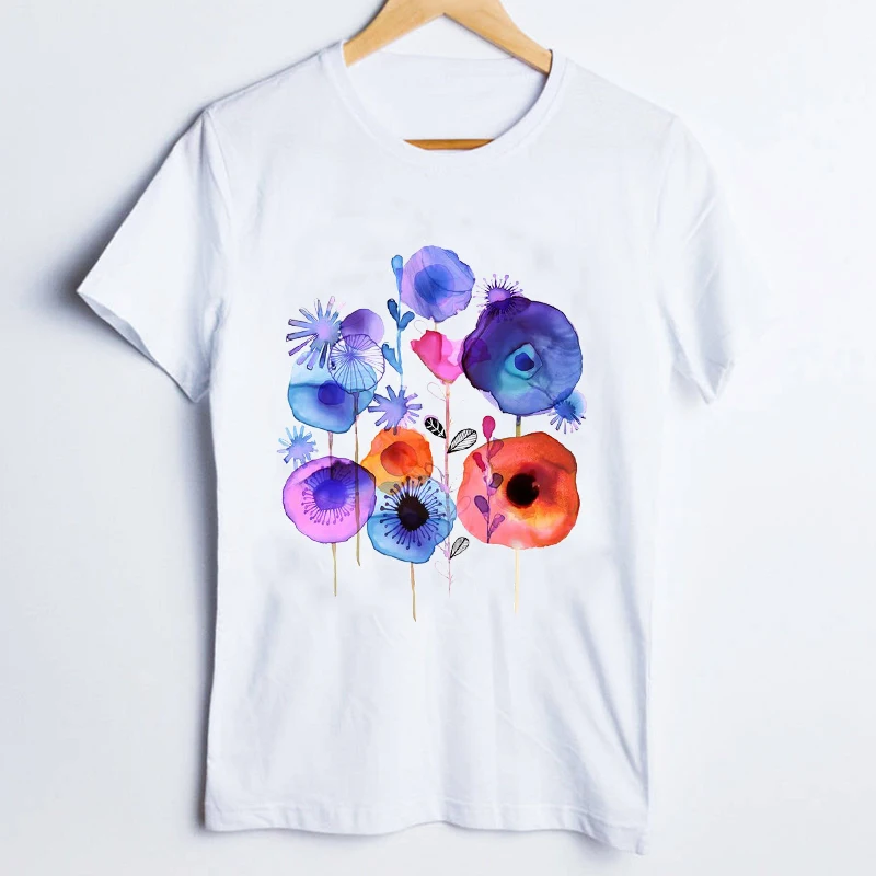 

Women Tees Print Graphic Dandelion Printing Plant Casual Trend 90s Ladies Clothes Lady Tops Clothing Female T Shirt T-Shirt