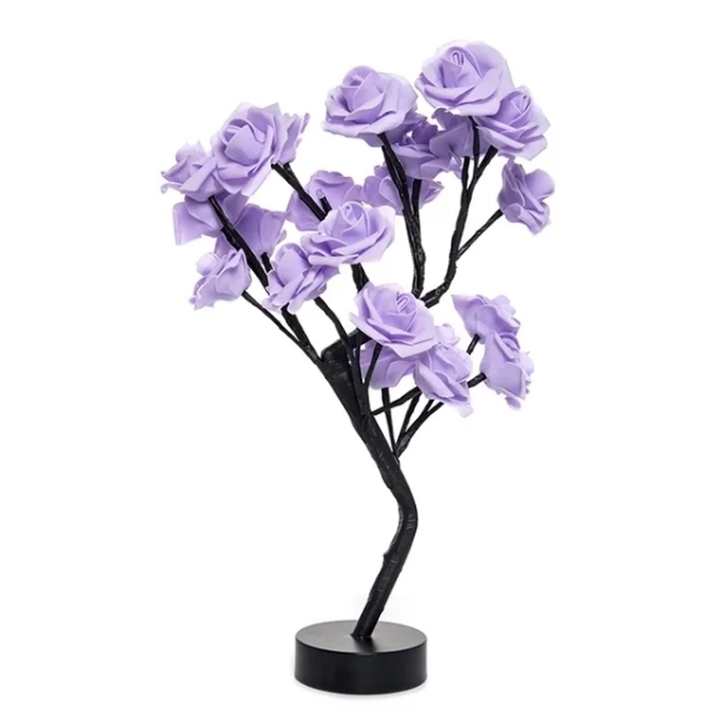 

LED Table Lights Parties Christmas Wedding Bedroom Decor LED Fairy Table Lamp Rose Flower Tree USB Lights Home Decoration