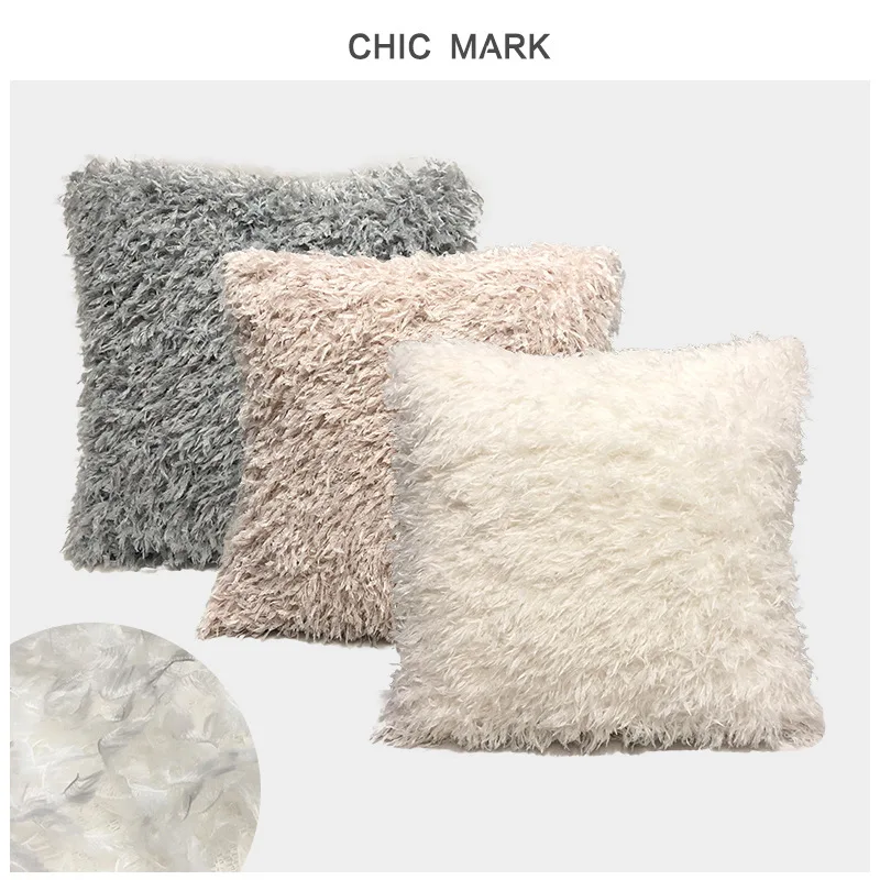 

Чехол для подушки из мягкого меха, домашний декор, наволочки для гостиной, спальни, дивана, декоративная простая наволочка в скандинавском с...