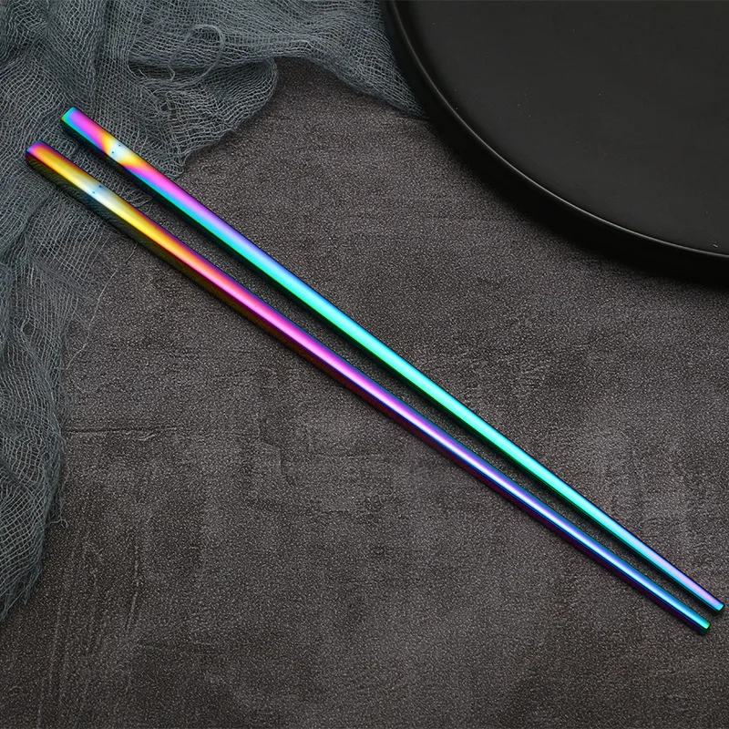 MEXQCH Многоразовые квадратные палочки для еды из нержавеющей стали