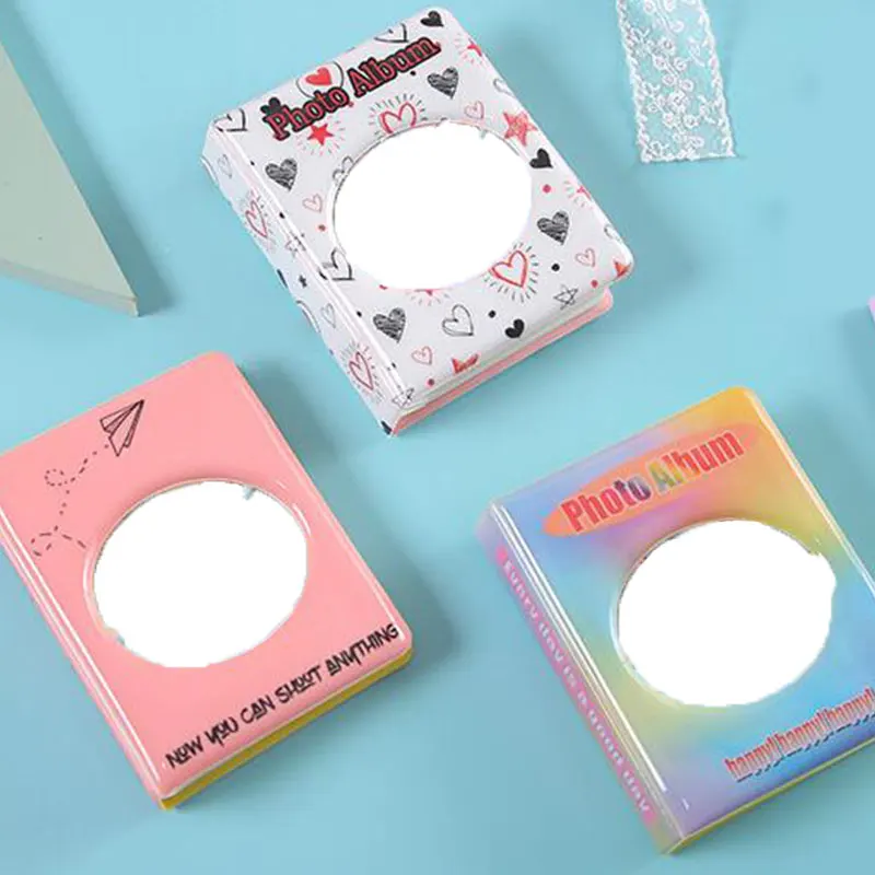 

3 Inch 64 Pockets Photo Album Cartoon Hollow Heart Picture Storage Mini Scrapbooking Case for Kids Children