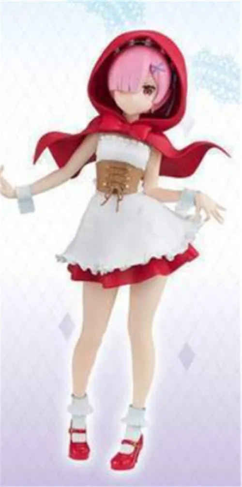 Red opp bag Re: Zero Hajimeru Isekai Seikatsu Rem/Ram Red Hood Ver. ПВХ кукла Фигурка Коллекционная Фигурка модель игрушка подарок - Цвет: Red opp bag
