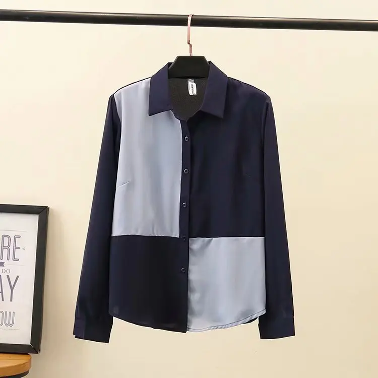 Повседневные блузки размера плюс осень 2019 Модные свободные шифоновые рубашки с