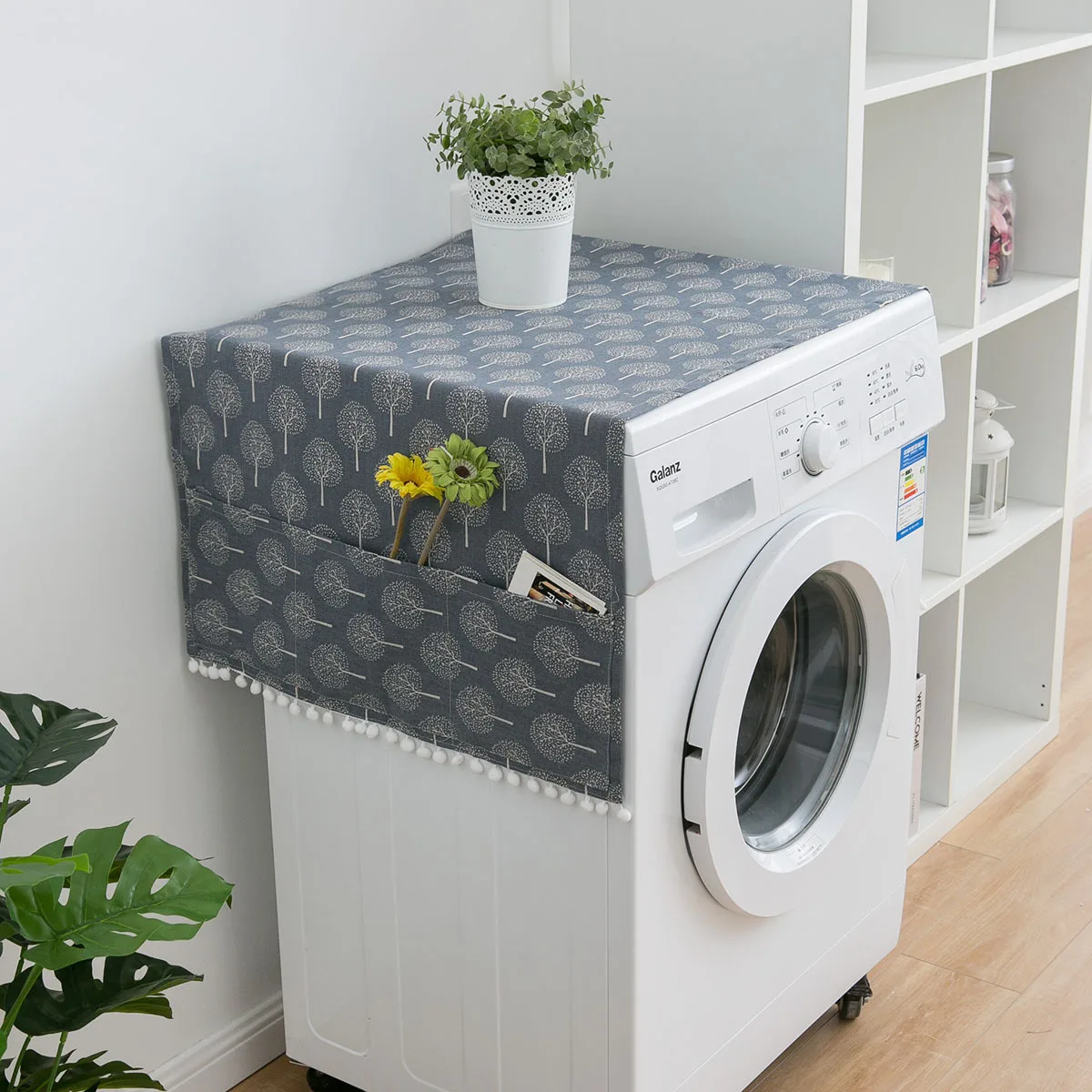 geometric rhombus dust covers washing machine covers refrigerator dust with pocket cotton dust covers home cleaning dust cover free global shipping
