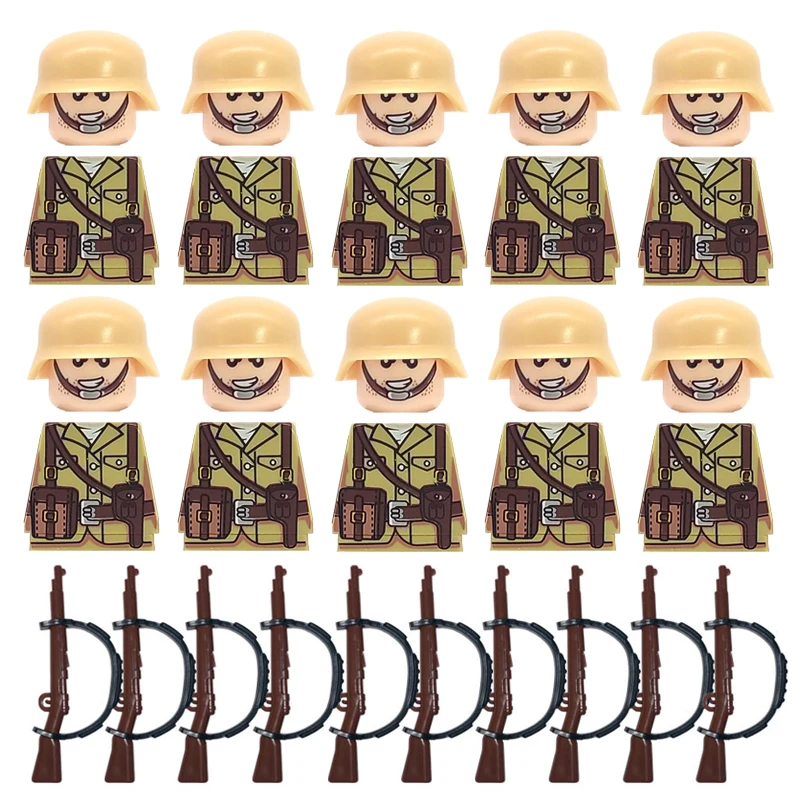 Новые Строительные блоки Вторая мировая война военные Минифигурки солдаты