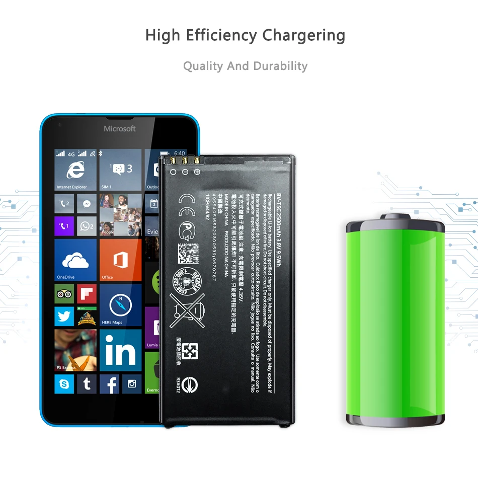 Аккумулятор BV-T5C BL-4UL для Nokia Lumia 640 XL 225 330 730 735 738 950 RM-1109 RM-1113 RM-1072 RM-1073 BV T5C/T5A/T5E/T4B |
