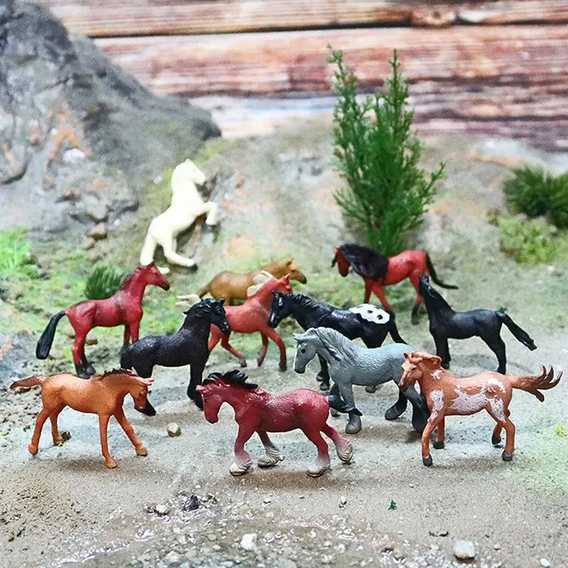 

12Pcs Lifelike Horse Model Kids Cognitive Toy Early Educational Toy Kids Gift