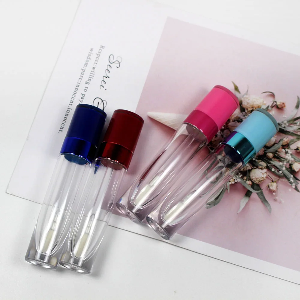 10 шт 8 мл прозрачный пластиковый блеск для губ трубы красный синий гальванический