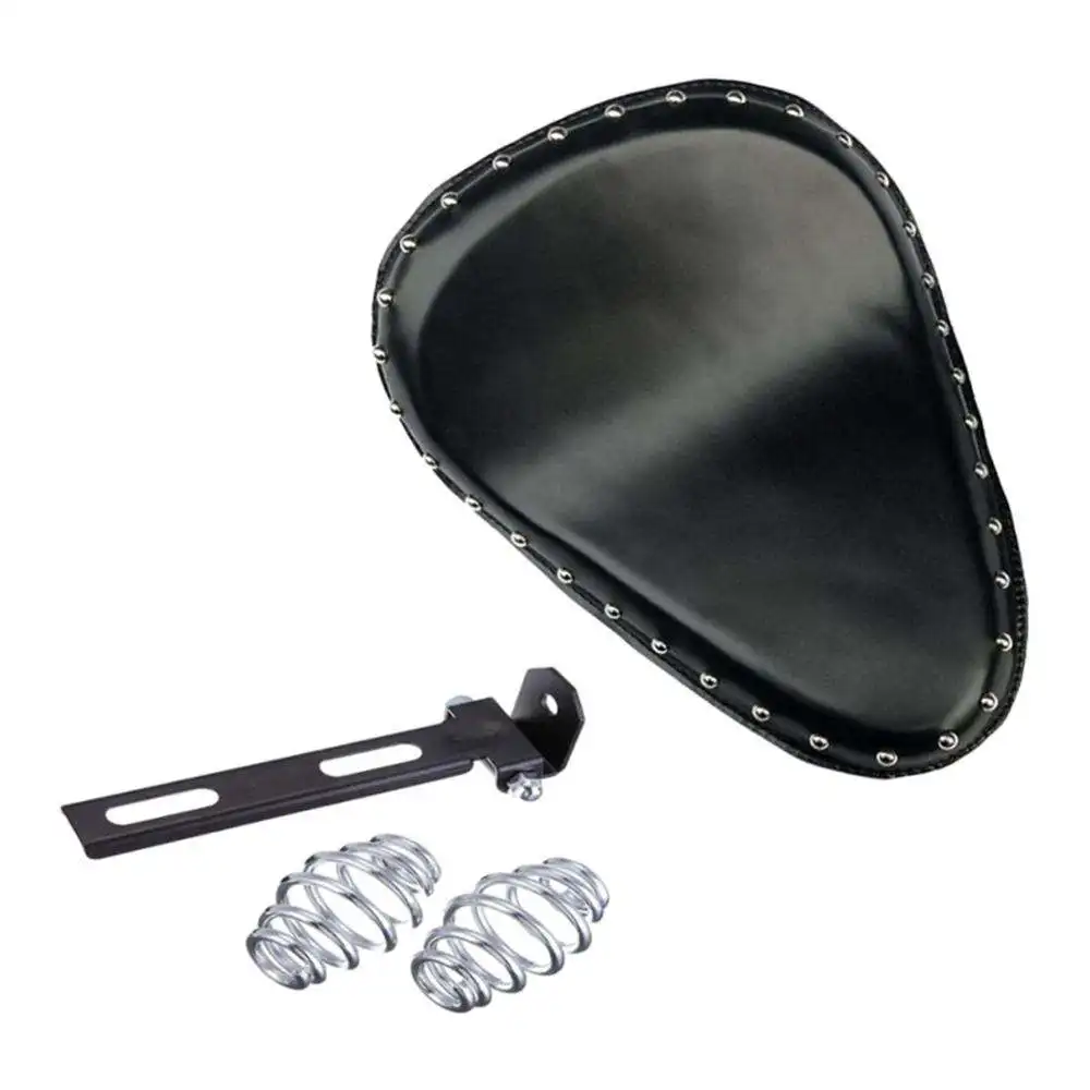 Кожаное сиденье водителя с заклепками для мотоцикла Harley Kawasaki BLACK |