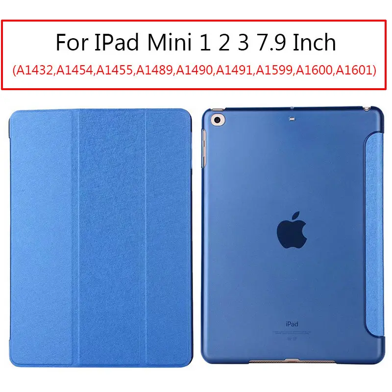 Mini 1 2 3 Dark Blue Ультратонкий чехол для IPad Mini 1/2/3 чехол из искусственной кожи чехол-подставка эластичная кожа геометрический флип-чехол для Apple IPad Mini 2 3 Чехол - Цвет: Mini 1 2 3 Dark Blue