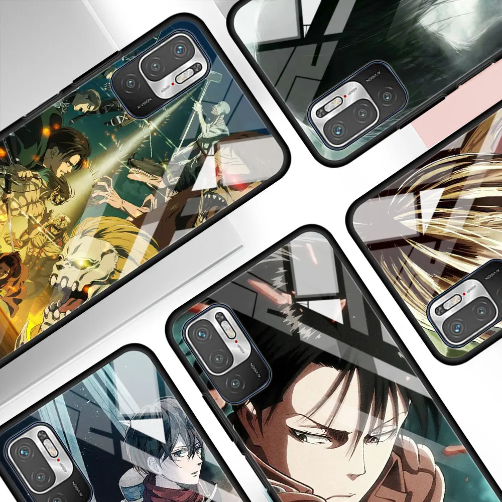 

Anime Japan Attack On Titan Tempered Glass Case For Xiaomi Redmi Note 9S 8 9 10 K40 7 8 8T 9C 9A K30 Pro 9T 8A Cell Phone Cover