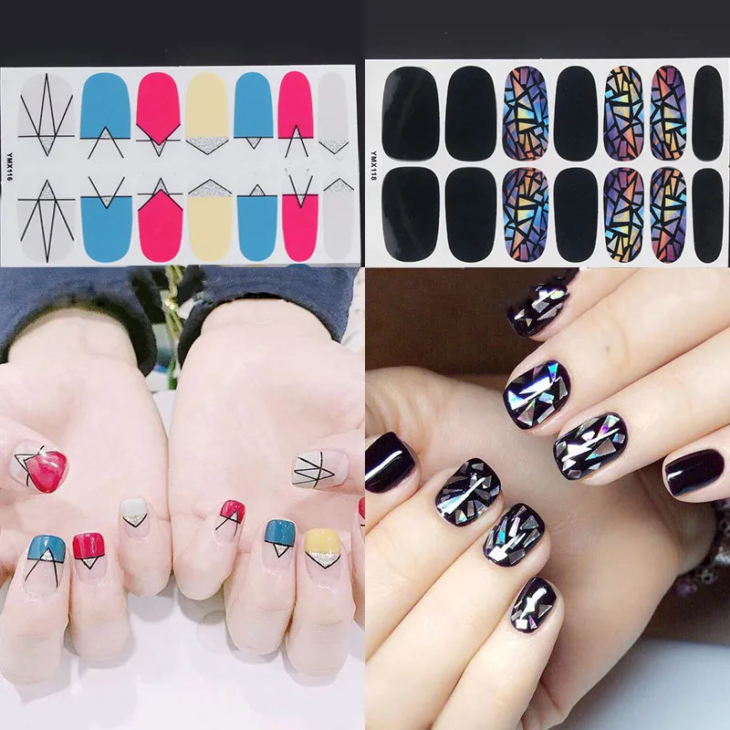 14 насадок/набор наклейки для ногтей с полным покрытием | Красота и здоровье