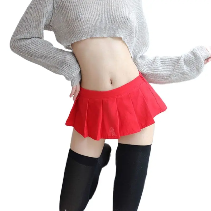 Женская милая плиссированная юбка с низкой посадкой трапециевидная мини