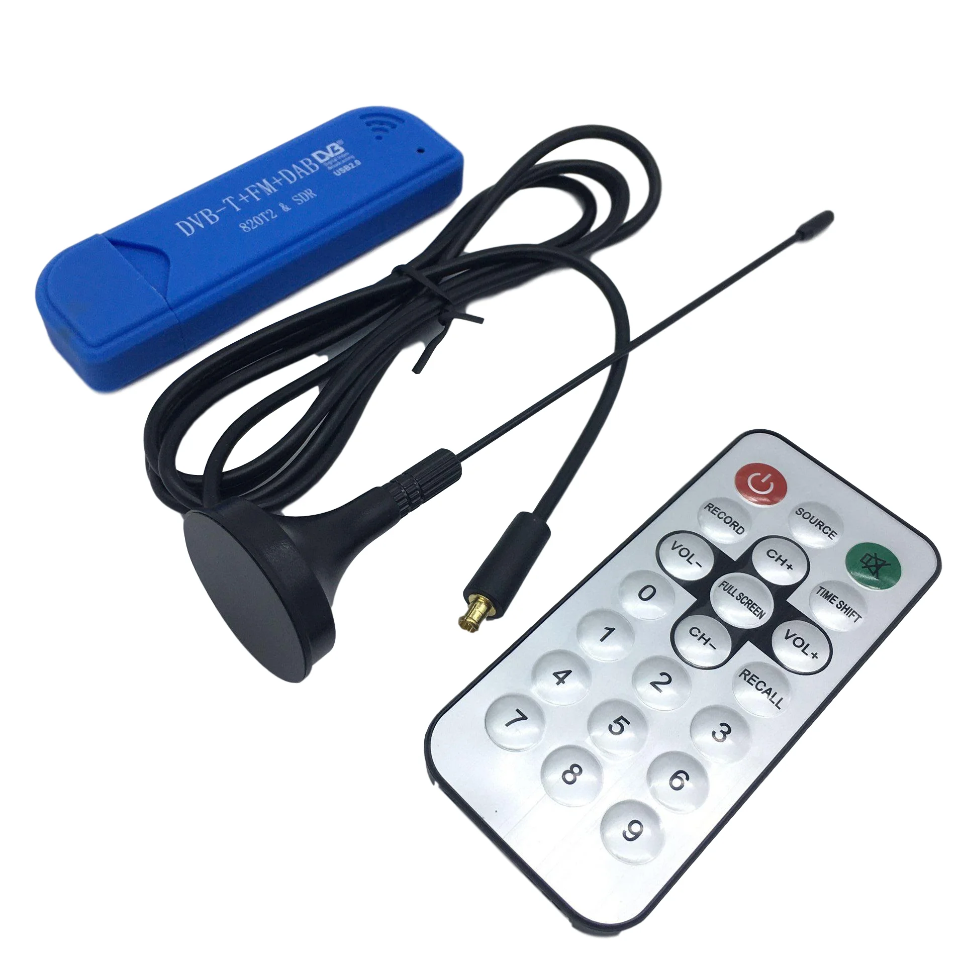 ТВ-тюнер USB2.0 синий ТВ-Стик DAB FM DVB-T RTL2832U R820T цифровой ТВ-ресивер ИК-пульт