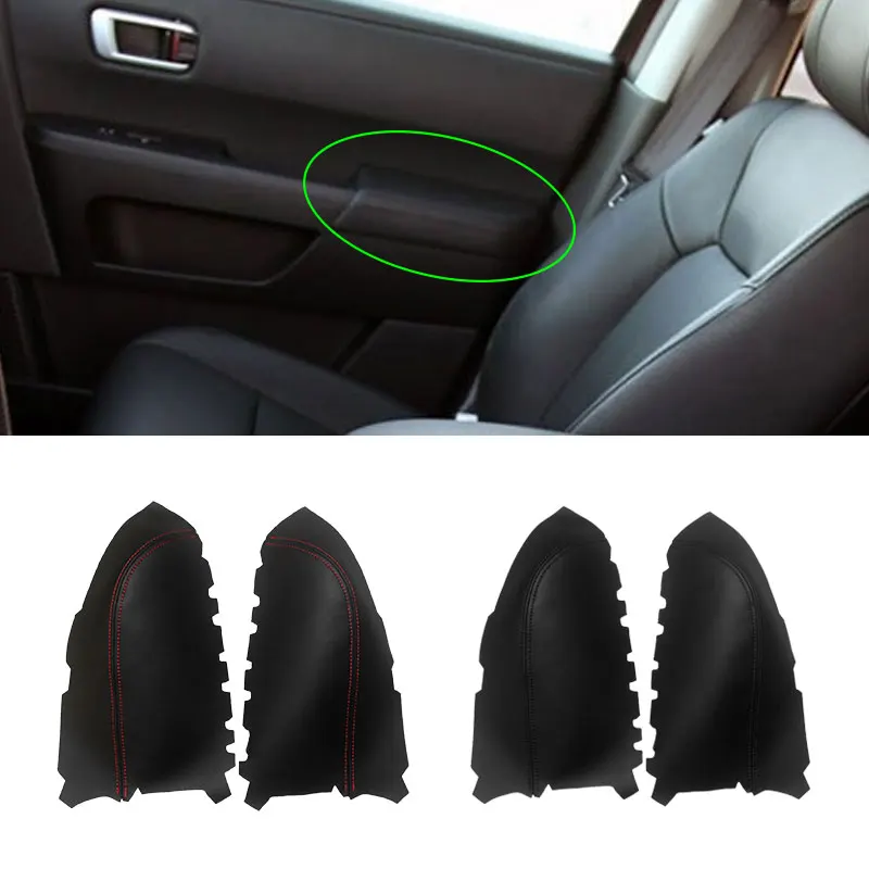 

Для Honda Pilot 2009 2010 2011 2012 2013 2 шт. кожаные панели передней двери из микрофибры подлокотники крышки внутренние части