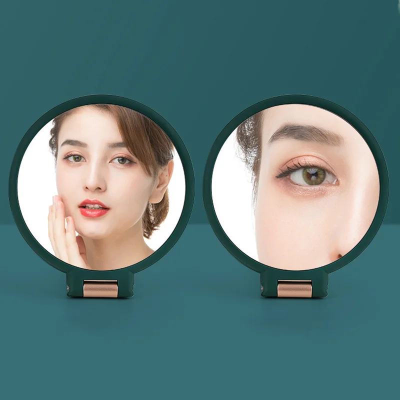 

10x Magnifying Handheld Mirror Travel Folding Hand Double Sided Pedestal Makeup Mirror For Women