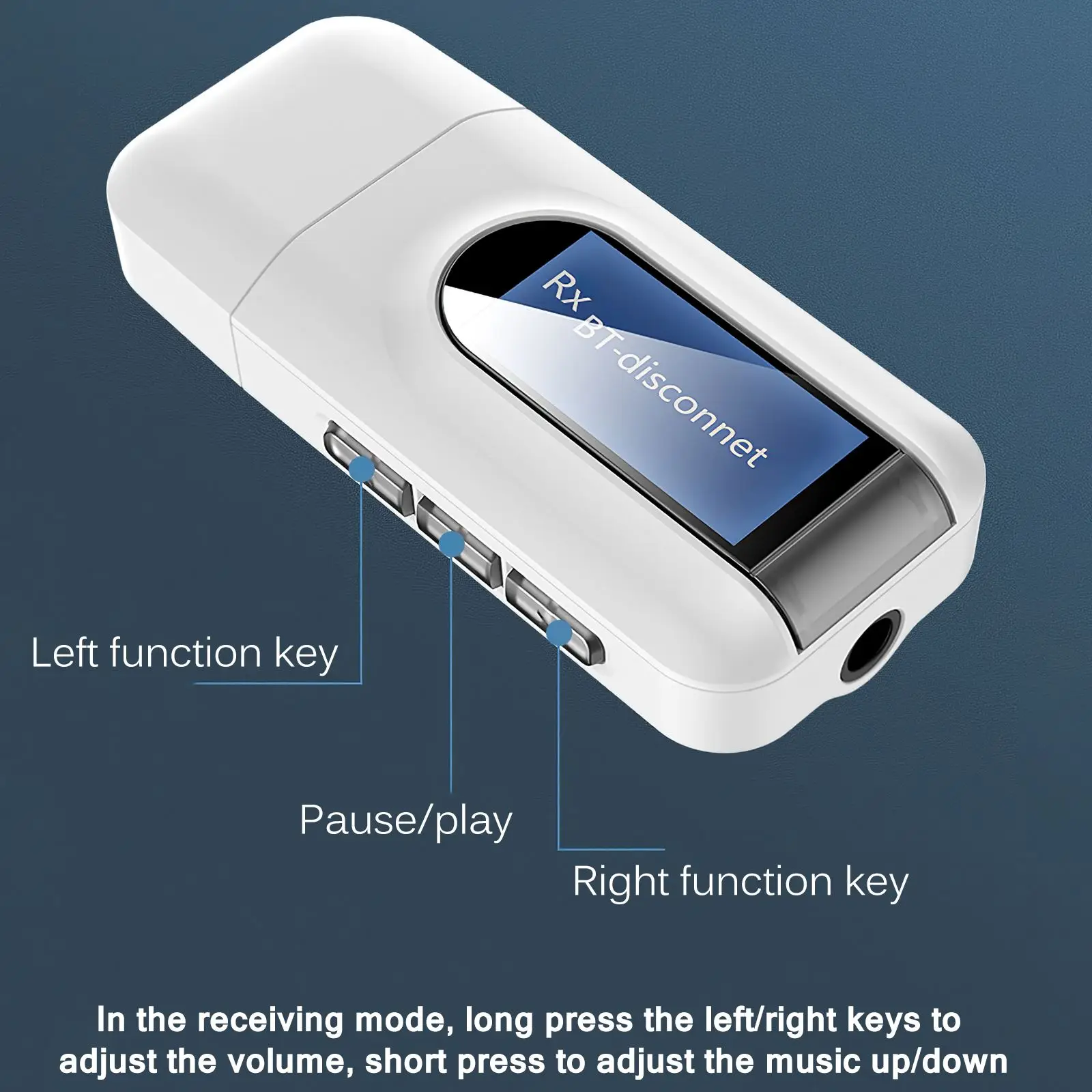 5.0 Bluetooth Adapter Wireless LCD Display USB Receiver Music Audio Transmitter for PC TV Car 3.5mm AUX Jack Adaptador | Электроника