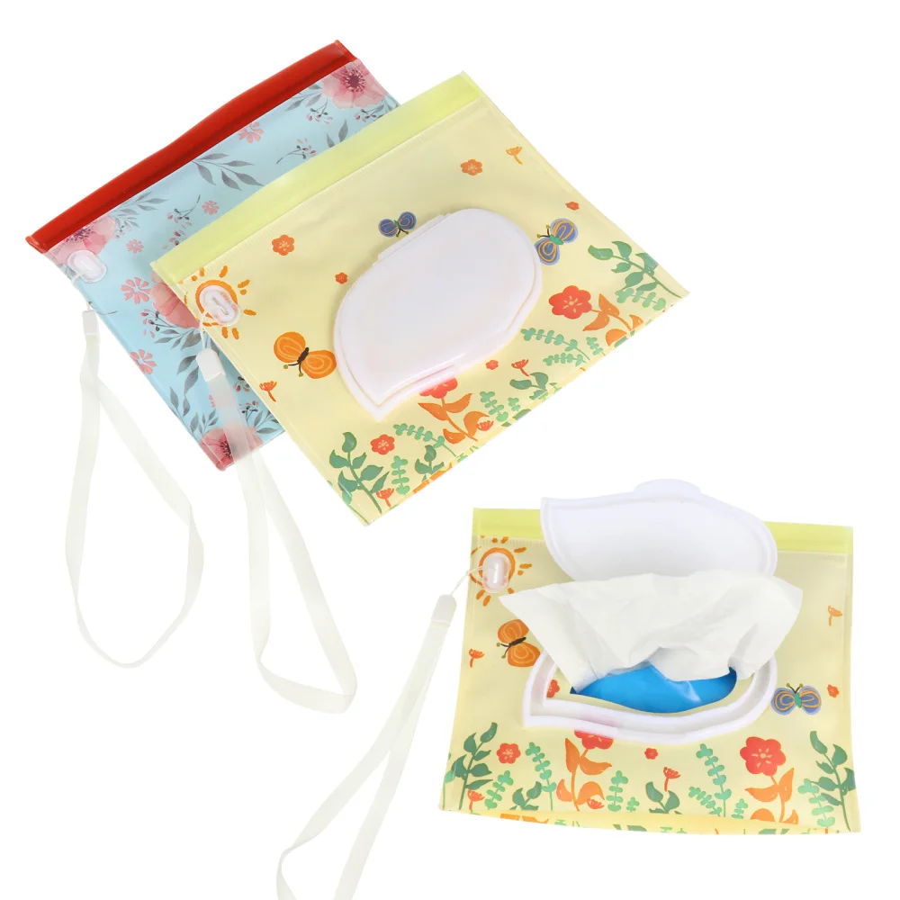 

4pcs Reusable Wet Wipe Pouch Dispenser EVA Wet Tissue Pouches for Travel