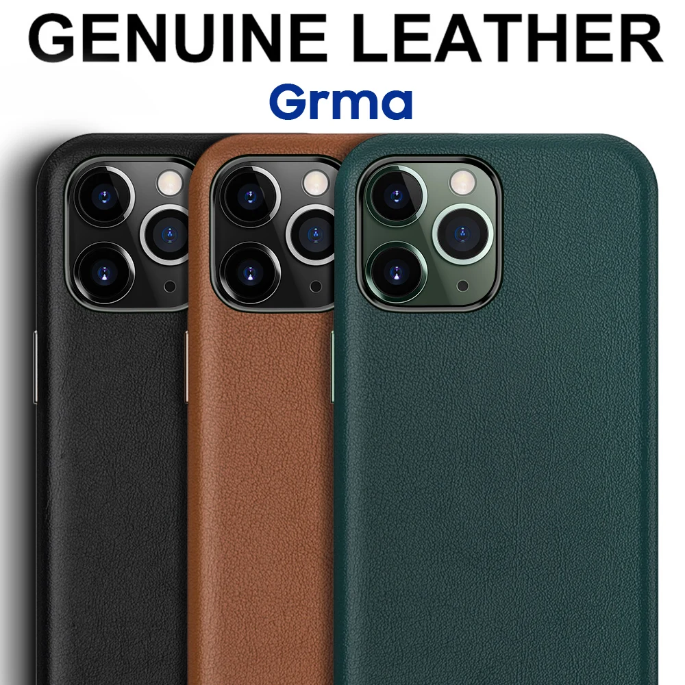 Оригинальный Роскошный чехол Grma из натуральной кожи для iPhone 12 Mini 11 Pro Max X XS XR