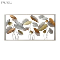 New Chinese 3D living room wall decoration sofa background wall pendant creative lotus metal light luxury home decoration
