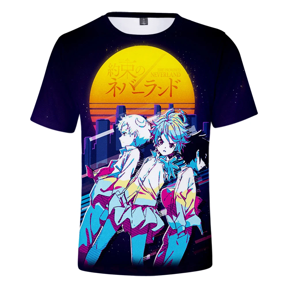 

The Promised Neverland T Shirt Cool Harajuku Casual 3D Graphic Print Men Women Streetwear summer O-Neck Hip Hop T Shirt