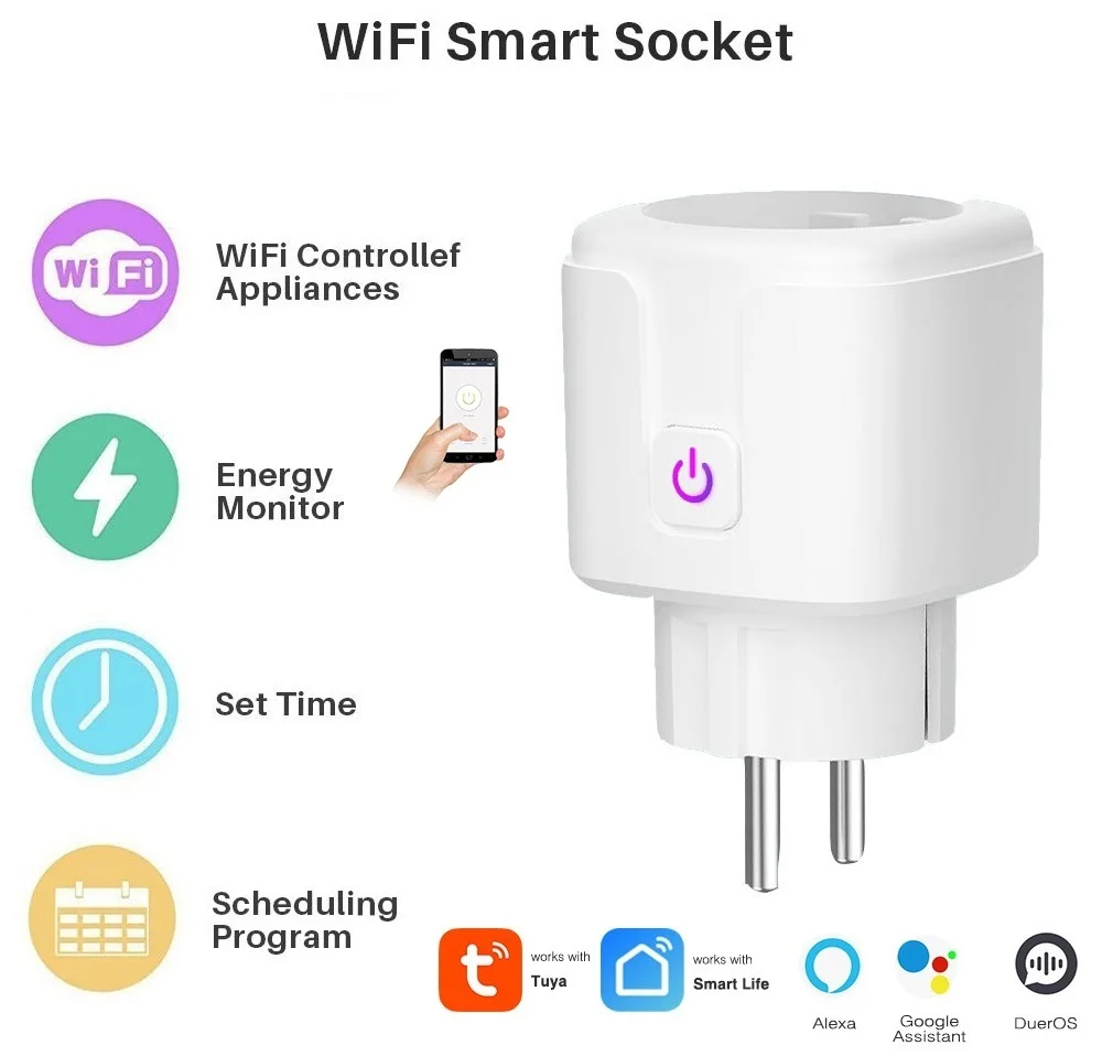 ЕС Wifi умная энергии Мощность штекер измеритель с монитор умный дом Wi Fi