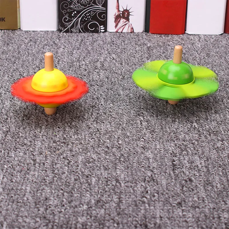 Детские деревянные игрушки цветок вращающийся верх Классические для детей