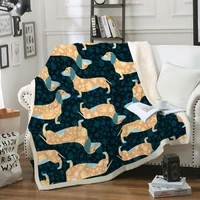 dachshund dog throw blanket cartoon animal sherpa fleece blanket for kids fur throw plush blanket for bed super soft teen grils