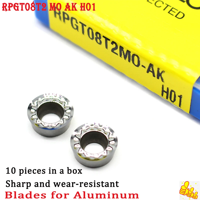 Фото RPGT1204 RPGT1003 RPGT08T2 RPGT10T3 MO AK H01 Алюминиевое режущее лезвие RPGT 10T3 Токарный станок Вставка токарный инструмент Инструменты с ЧПУ для фрезерования №2