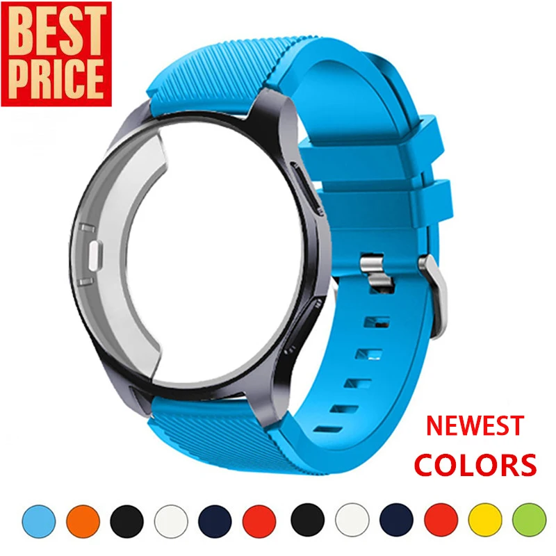 

Silicone Case+band For Samsung Galaxy watch 46mm/42mm strap Gear S3 Frontier Band Sports watchband+Protector watch case 42/46 mm