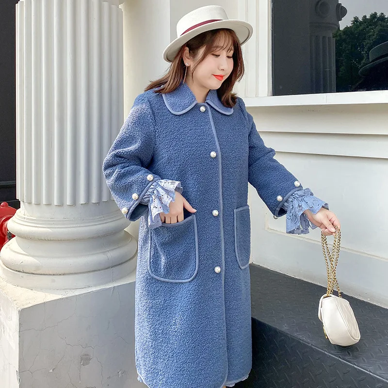 

Корейское розовое пальто большого размера 4xl, элегантное Стильное женское однотонное пальто с длинными рукавами, очень теплая брендовая зи...