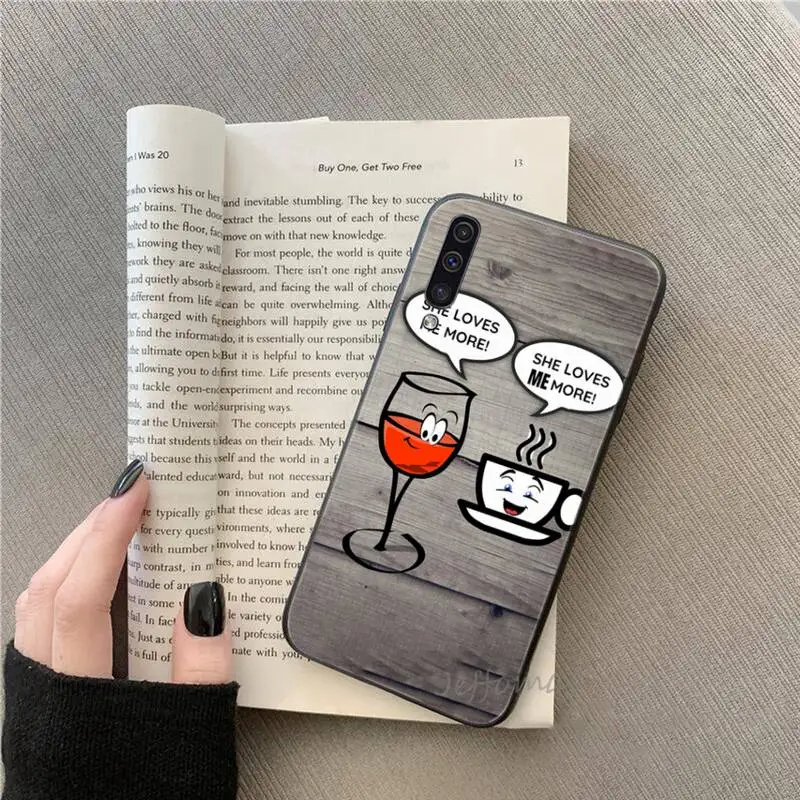 

Coffee red Wine Cup art design cartoon Phone Case For Samsung galaxy S 7 8 9 10 20 edge A 6 10 20 30 50 51 70 note 10 plus