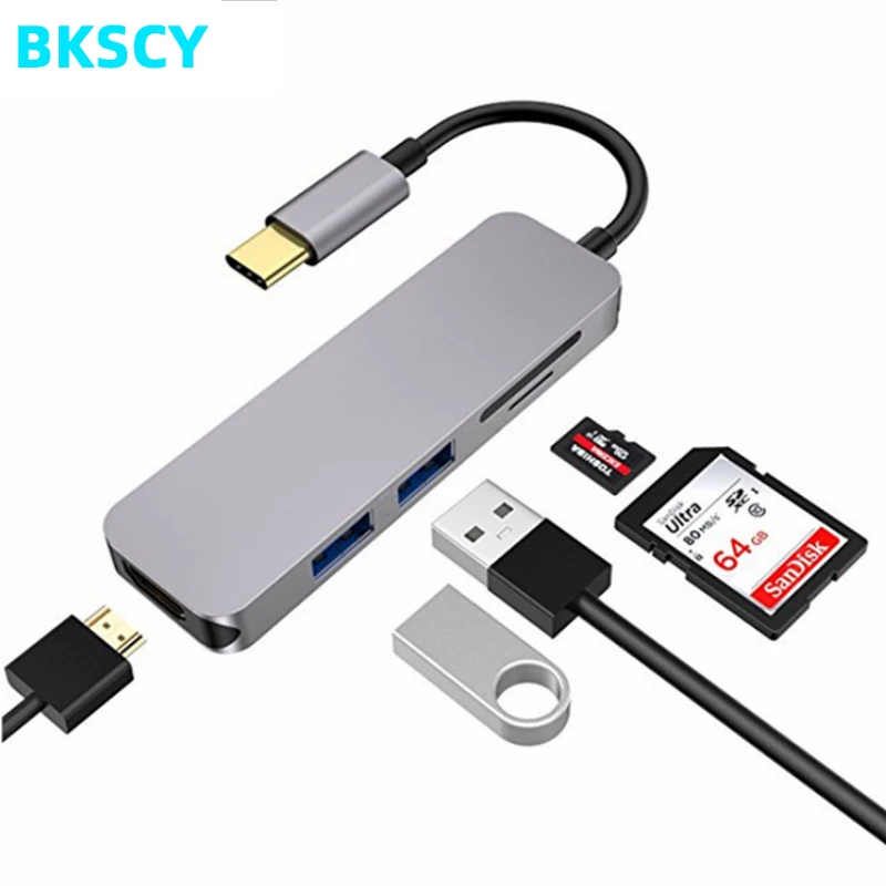 Концентратор BKSCY Type C Usb на HDMI 4K адаптер для SD/TF карт конвертер USB 3 0 концентратор