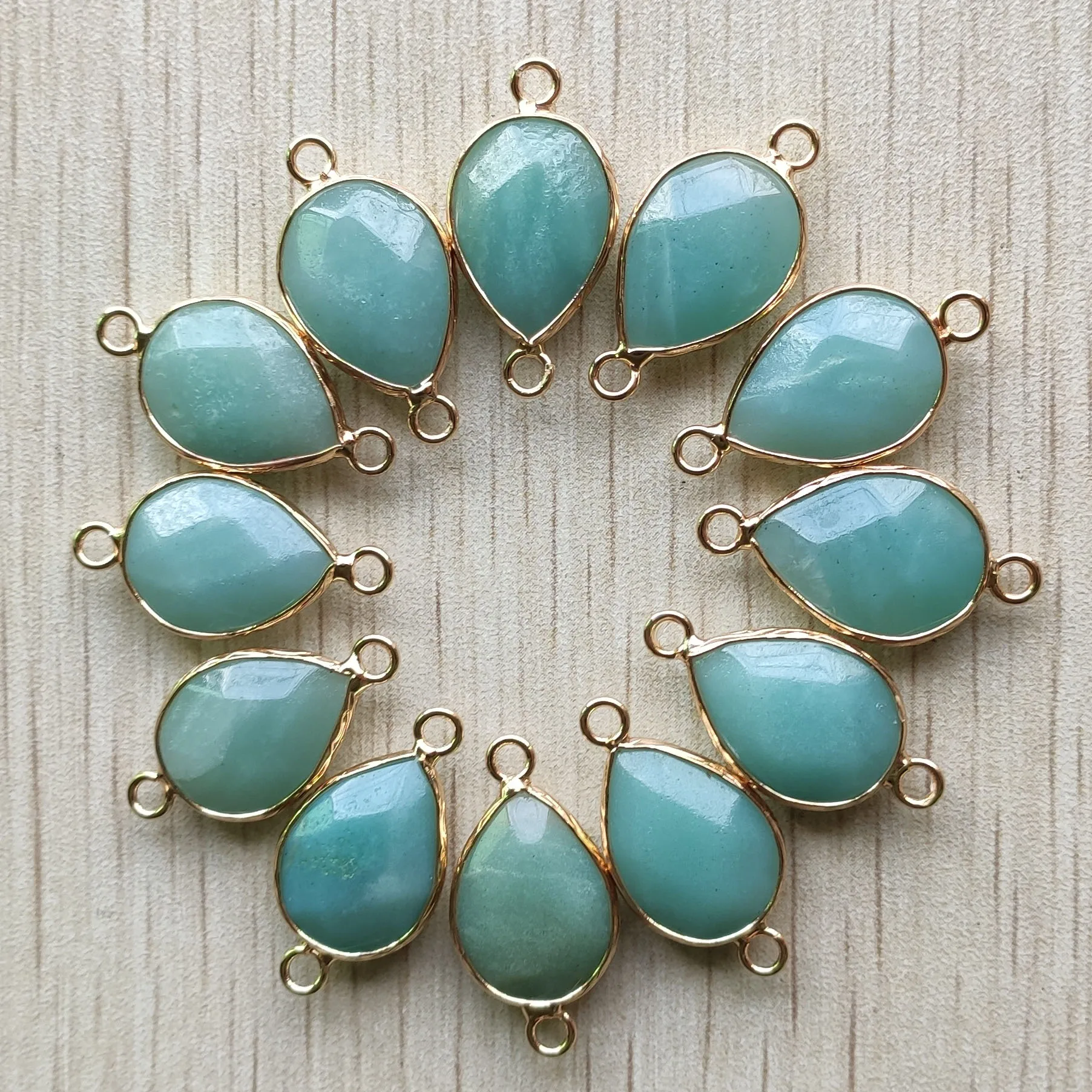 Оптовая продажа подвески из натурального амазонита 12 шт./лот в форме капли воды