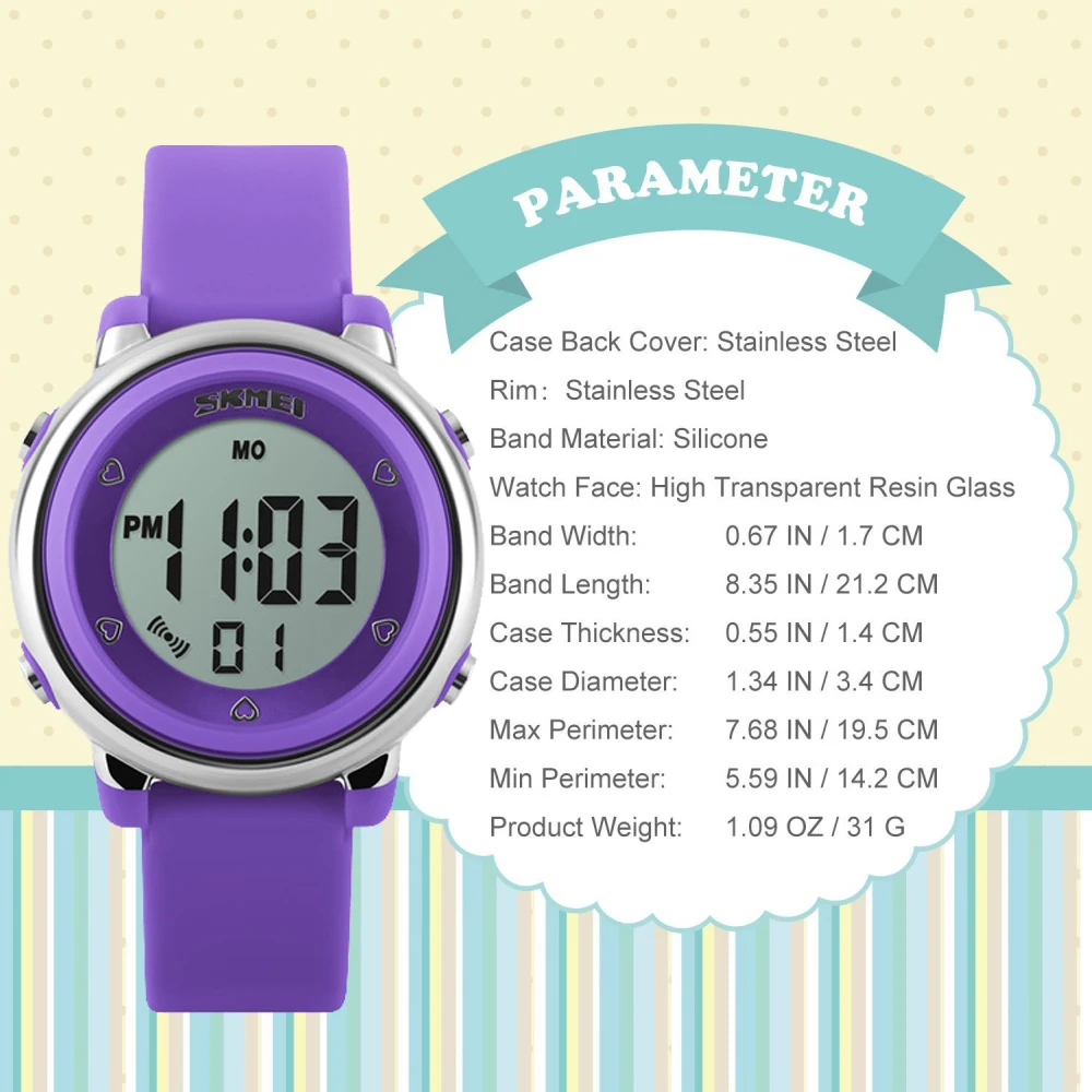 

SKMEI Fashion Sports Kids Watches Waterproof Alarm Watch Children Back Light Calendar Digital Wristwatches Relogio Infantil