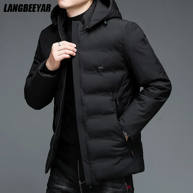 

Высокое качество, зимняя новая брендовая Повседневная модная теплая Мужская парка, куртка с капюшоном, куртки-ветровки для колледжа, мужска...