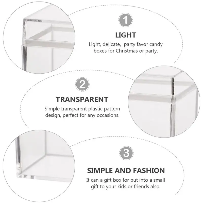 

24Pcs Transparent Packing Box Plastic Candy Box Gift Container Square Container