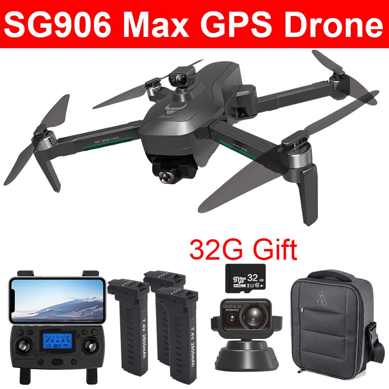 

Квадрокоптер SG906 Max 4K UHD EVO с 3-осевой шарнирной камерой, GPS, Wi-Fi, 27 минут