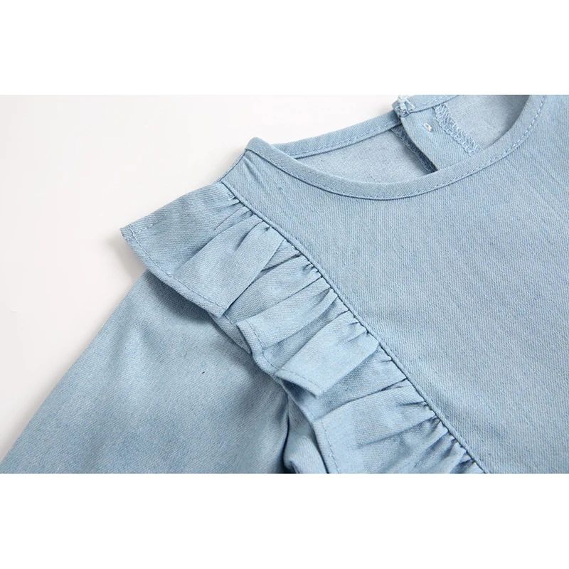 Newborn Baby Girls Cowboy Long Sleeve Clothes Rompers New 2020 Spring Autumn Toddler Triangle Jumpsuits 0-3Yrs | Детская одежда и
